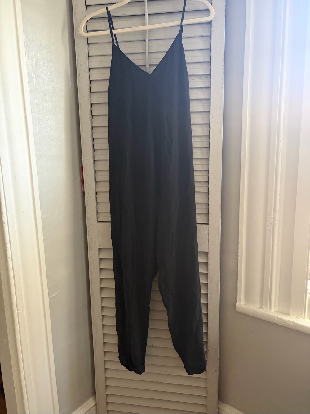 Hatch maternity Black Spaghetti-Strap Jumpsuit with V-Neck